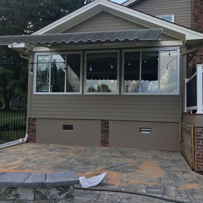 Retractable Patio Awning - White Frame