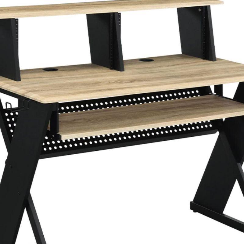 Humanity 47" Decorative Bookshelf Natural and Black - Acme Furniture