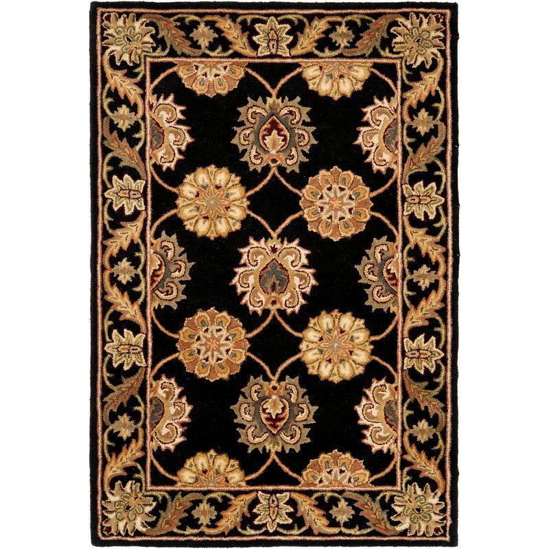 Heritage HG314 Handmade Area Rug - 4'x6' - Black - Safavieh