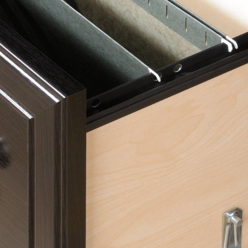 Sauder Palladia Lateral File Cabinet Wind Oak: Mid-Century Modern, 2-Drawer, Particle Board, 29.606"H