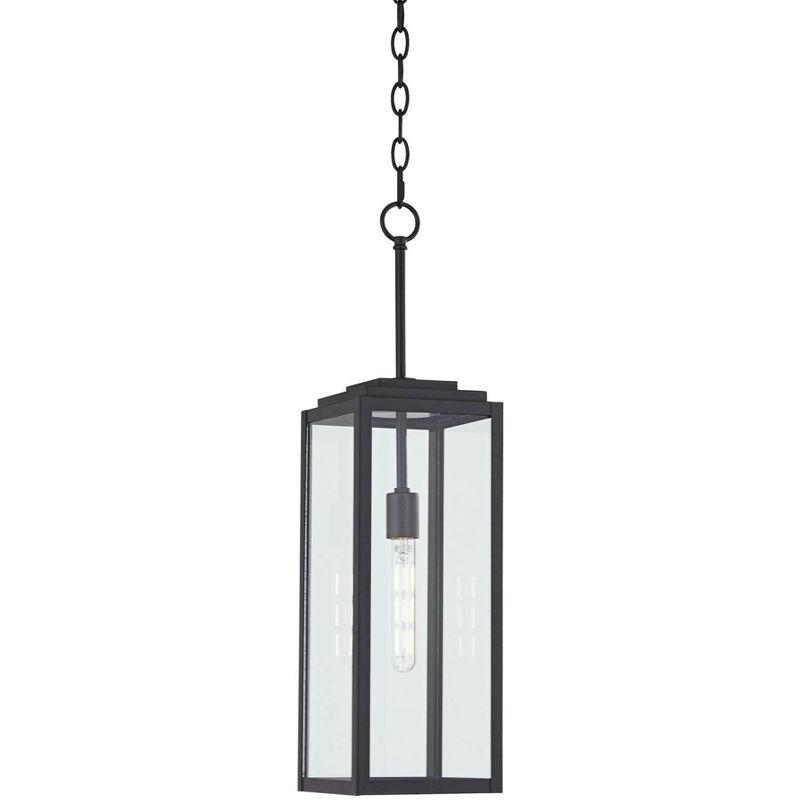 Mystic Black Glass Outdoor Hanging Light Fixture