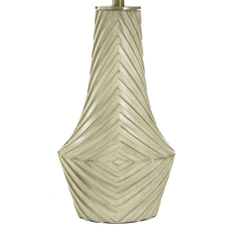 Morgana Modern Table Lamp with Diamond Design Gray - StyleCraft: Polyresin & Metal, Linen Shade, UL Listed, 31" Tall