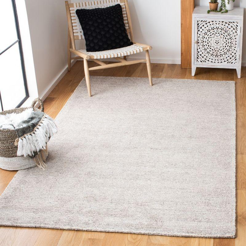 Hand-loomed Gray Wool & Viscose 6' x 9' Rectangular Area Rug