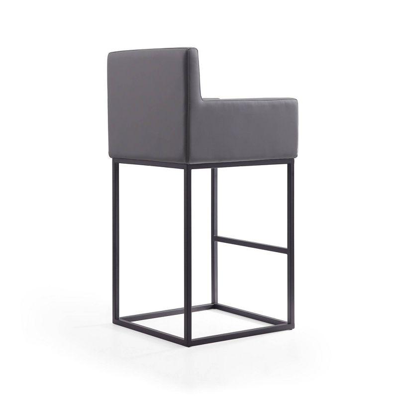 Ambassador Upholstered Metal Barstool - Manhattan Comfort