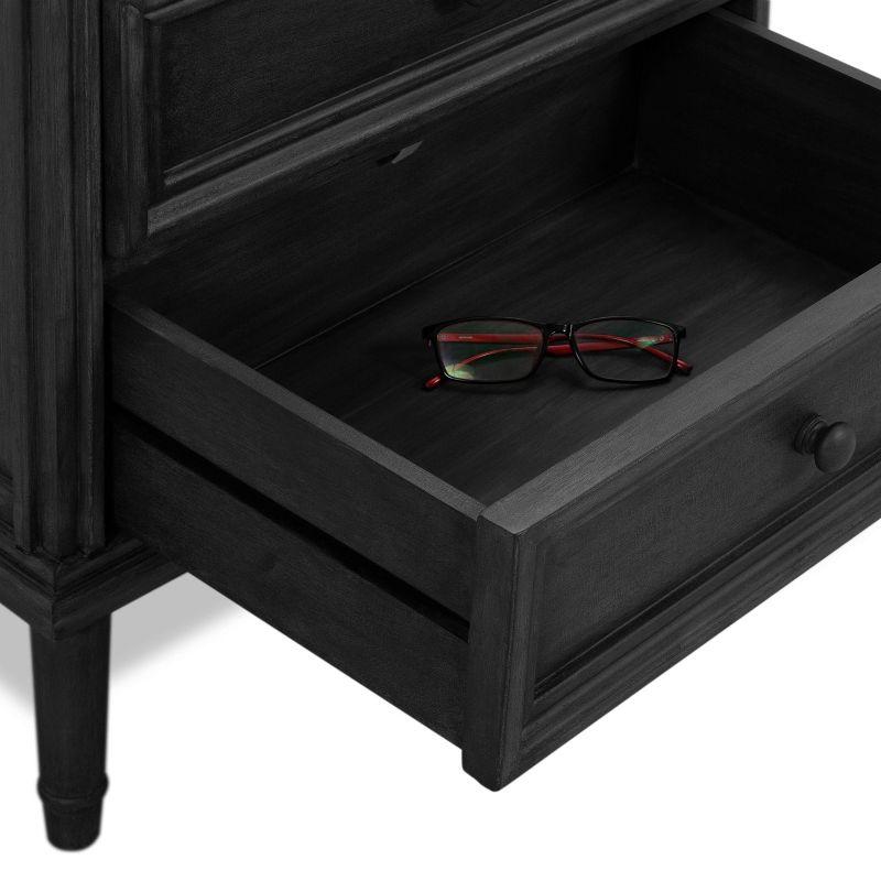 Webster 3 Drawer Storage Cabinet Dark Gray - Finch: Pine Frame, Traditional Style, No Shelves