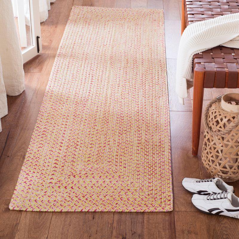 Handmade Red Cotton Braided Reversible Area Rug