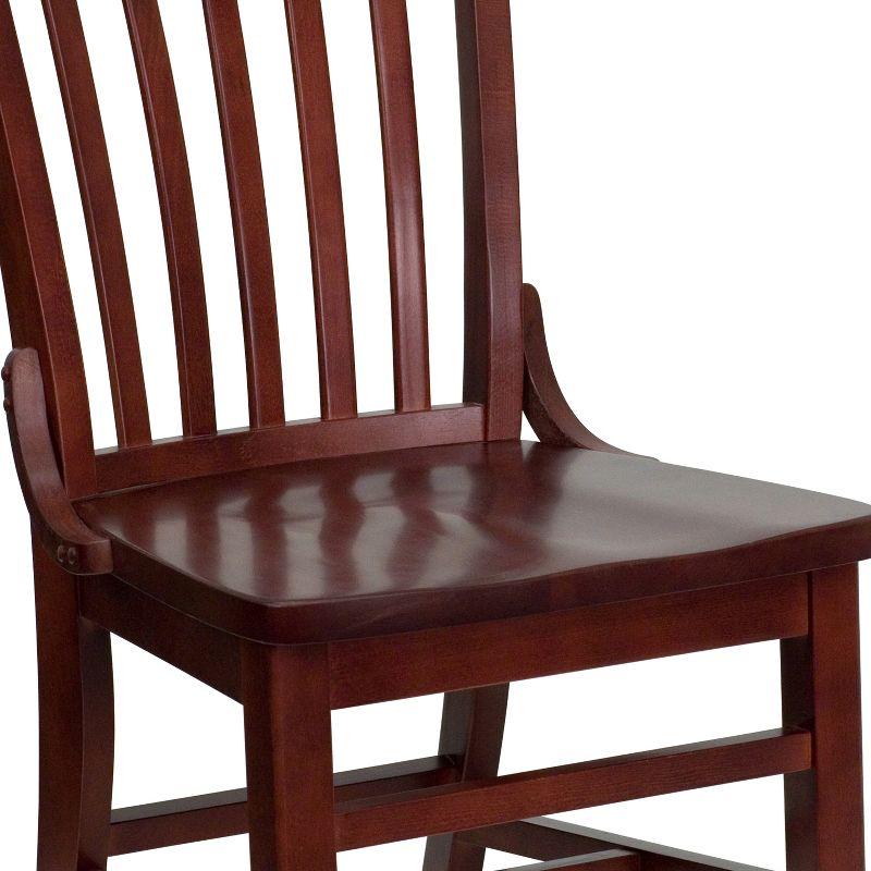 Elegant Mahogany Wood Vertical Slat Side Chair in Rich Brown