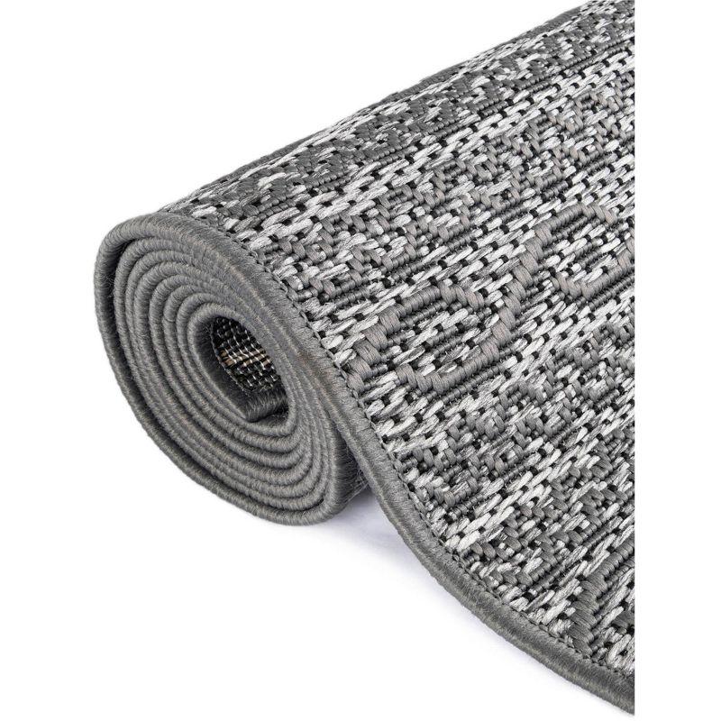 Unique Loom 6' 0 x 6' 0 Square Gray Outdoor Modern Links Area Rug
