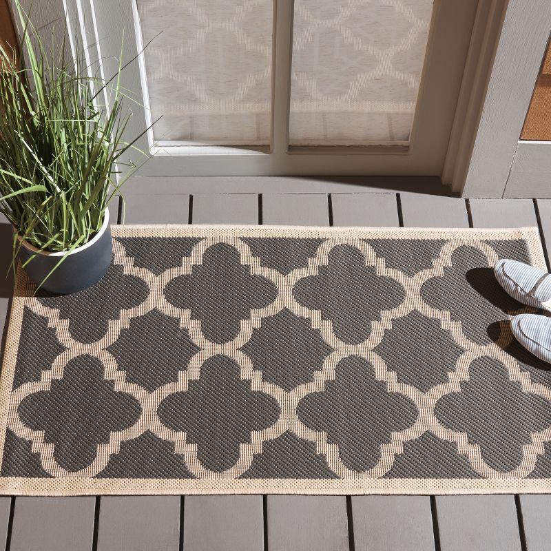 Courtyard CY6243 Power Loomed Indoor and Outdoor Accent Rug - Grey/Beige - 2'x3'7" - Safavieh