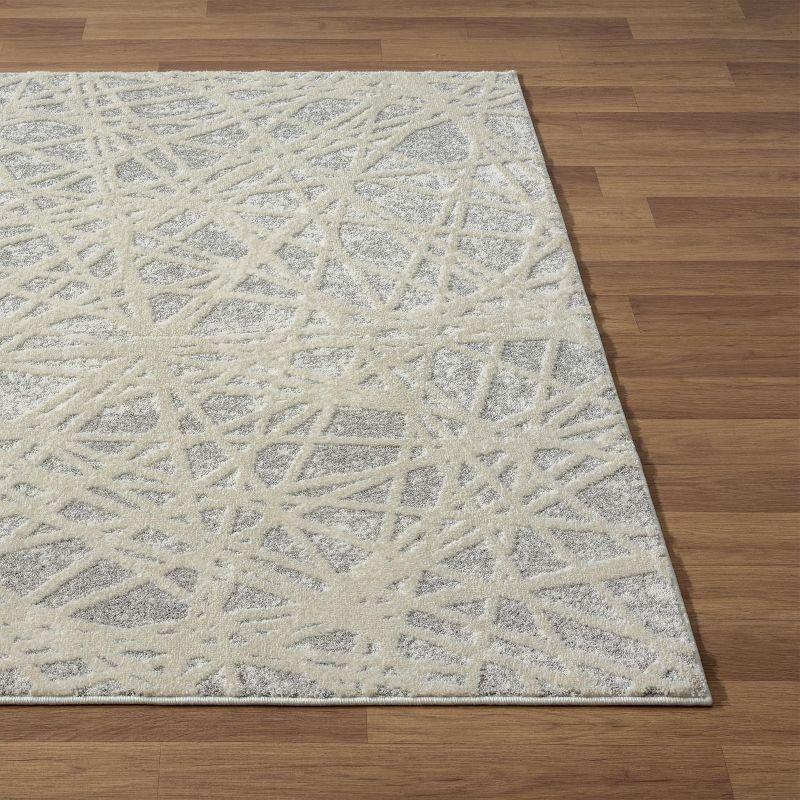 LUXE WEAVERS Geometric Abstract Lines Gray 4x5 Area Rug