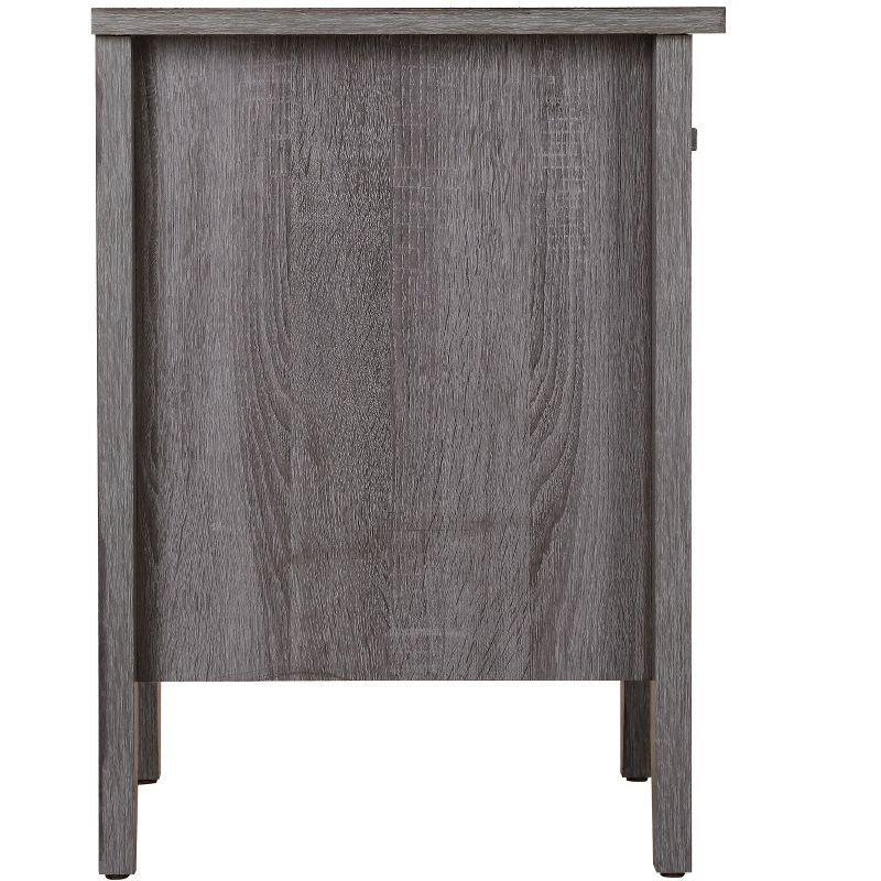 Passion Furniture Lennox 1-Drawer Gray Nightstand (24 in. H x 21 in. W x 18 in. D)