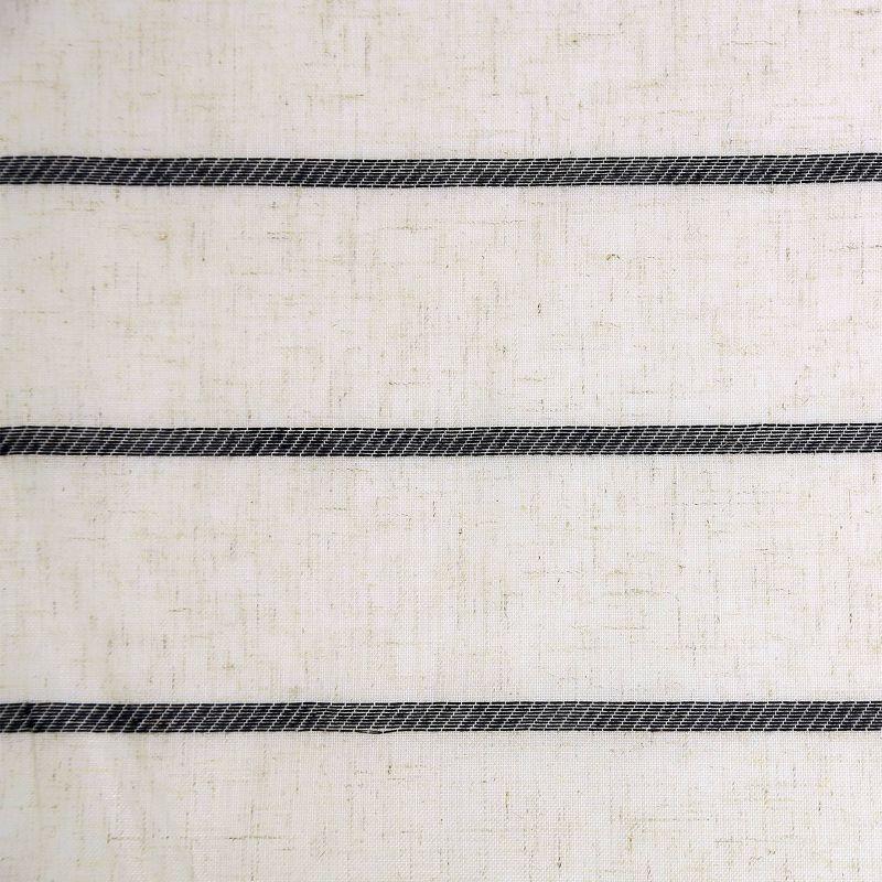 Clean Window Aso Twill Stripe Linen Blend Sheer Rod Pocket Kitchen Curtain Valance