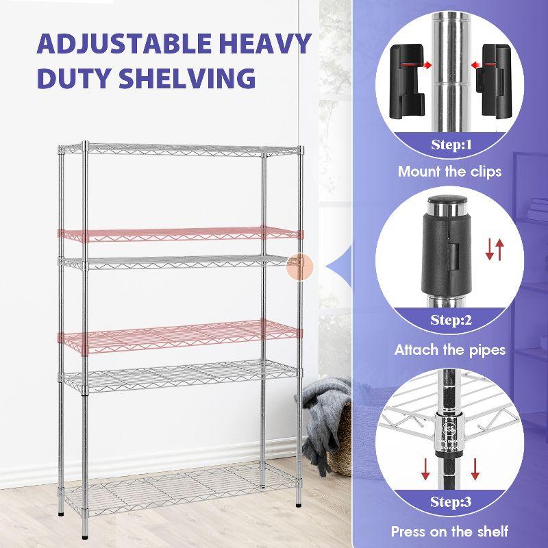 FDW Wire Shelving Unit Heavy Duty Storage Rack Metal Shelf Garage Organizer Wire Rack  (Chrome, 36" L x 14" W x 54" H)