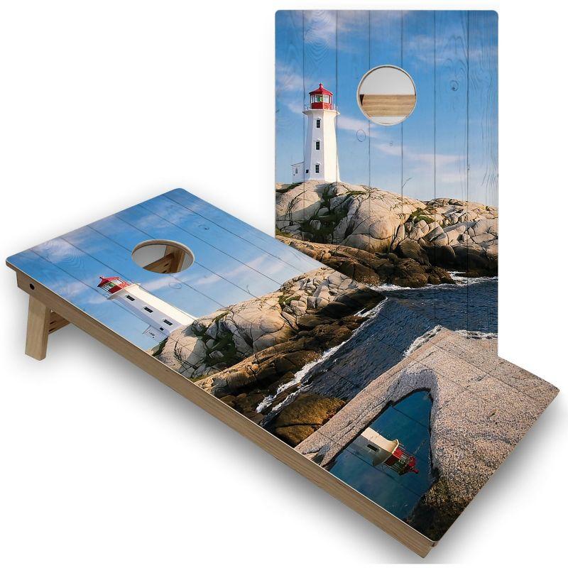 Lighthouse Print Regulation Cornhole Board Set with Bean Bags