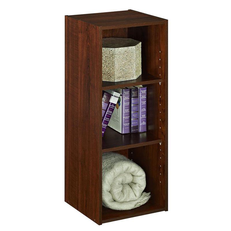 ClosetMaid 3 Tier Versatile Stackable Wooden Storage Organizer with 2 Adjustable Shelves for Home and Office, Dark Cherry Finish