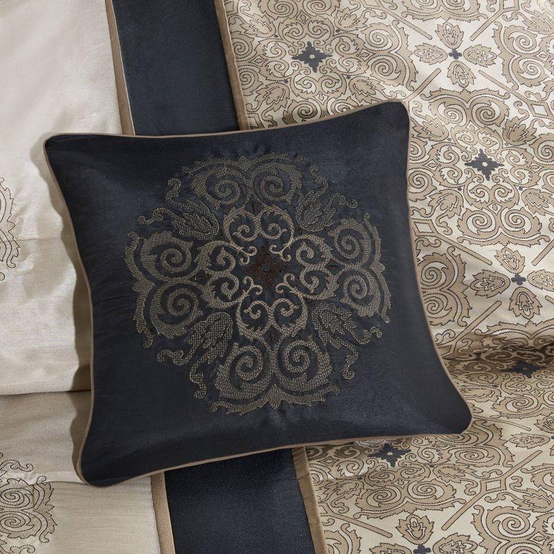 Madison Park Donovan 7 Piece Jacquard Comforter Set with Throw Pillows