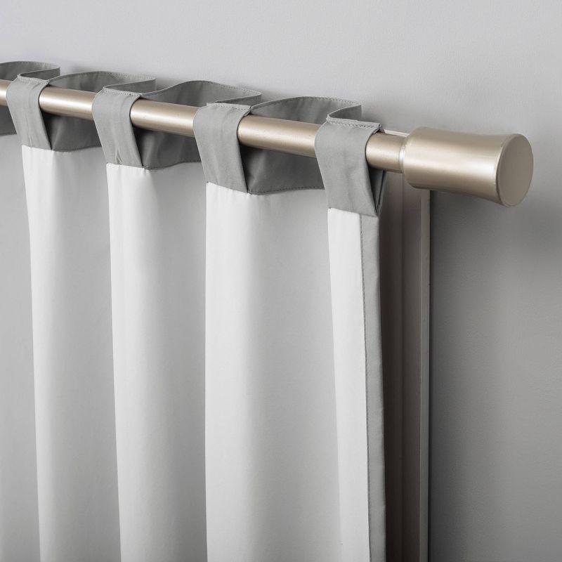40"x63" Sun Zero 100% Blackout Cyrus Thermal Back Tab Curtain Panel Silver: Modern Solid Indoor Polyester