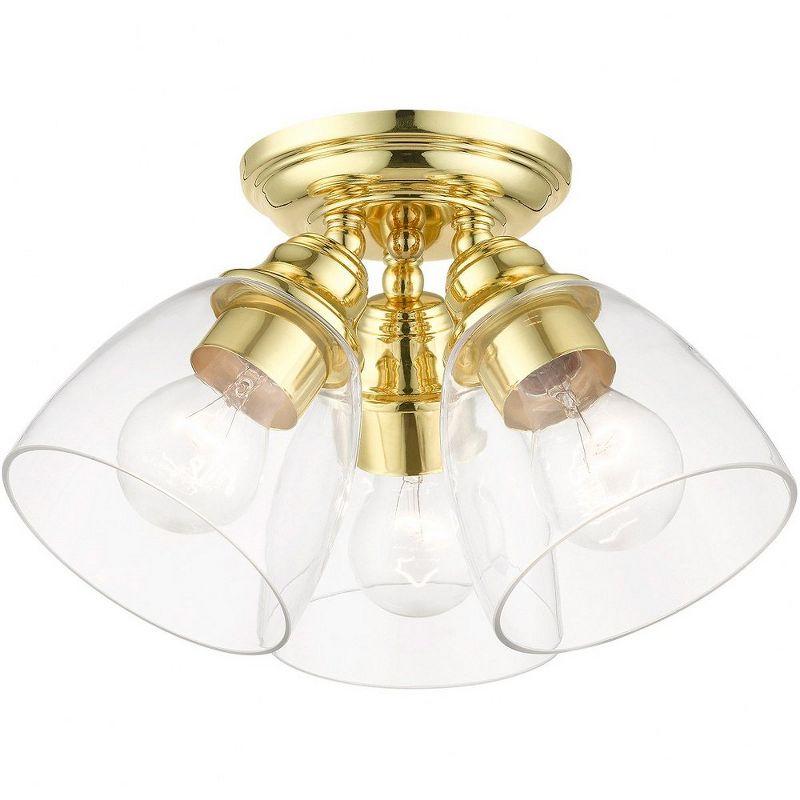 Livex Lighting Montgomery 3 - Light Flush Mount in  Polished Brass