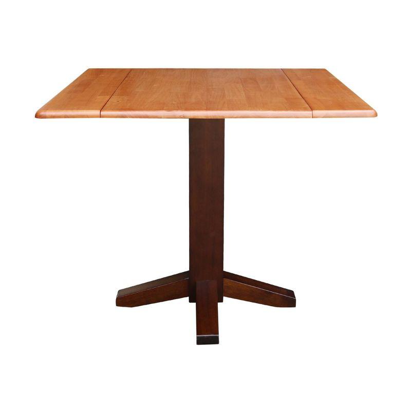 Cinnamon Espresso 36" Square Solid Wood Extendable Dining Table