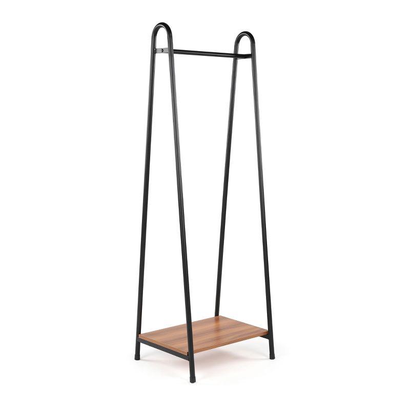 Humble Crew Freestanding Coat Rack: Mid-Century Modern Style, Metal Frame, Laminate Surface