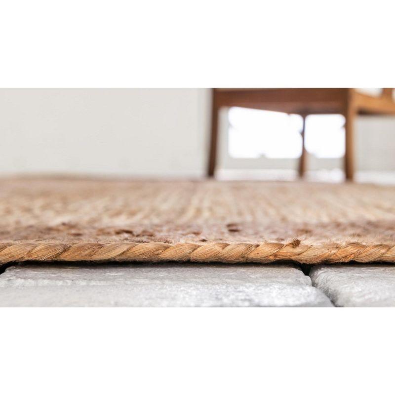 Handmade 10'x10' Braided Jute Square Rug in Natural Brown