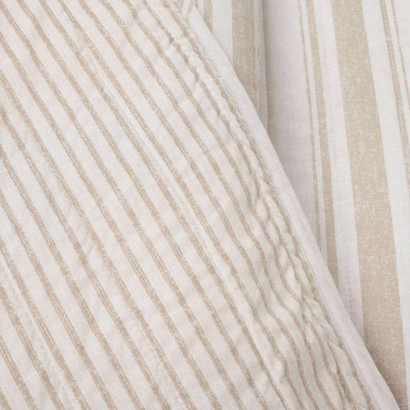 Farmhouse Striped Reversible Quilt Bedding Set - Lush Décor