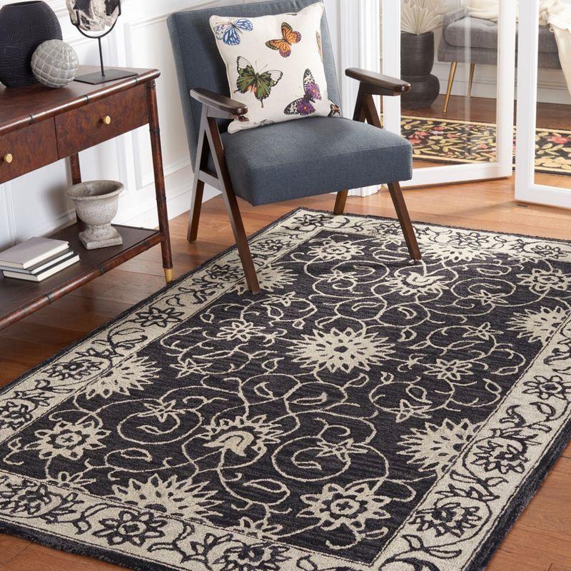 Jardin JAR601 Hand Tufted Area Rug - Black/Ivory - 8'x10' - Safavieh