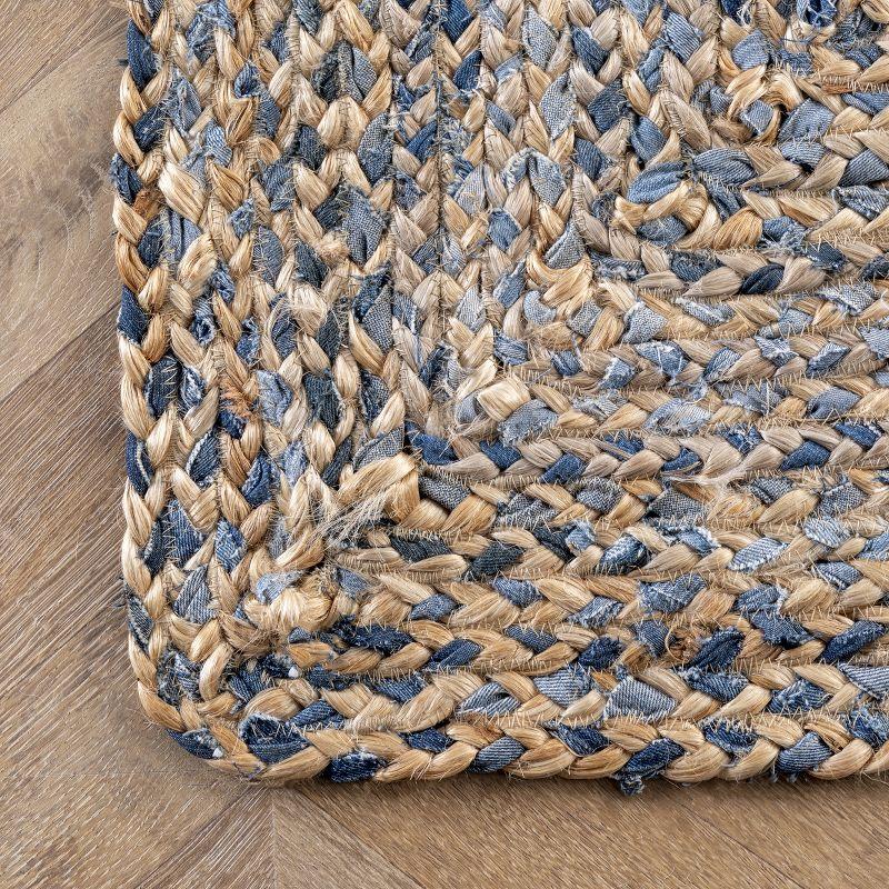 nuLOOM Eliz Braided Denim and Jute Area Rug