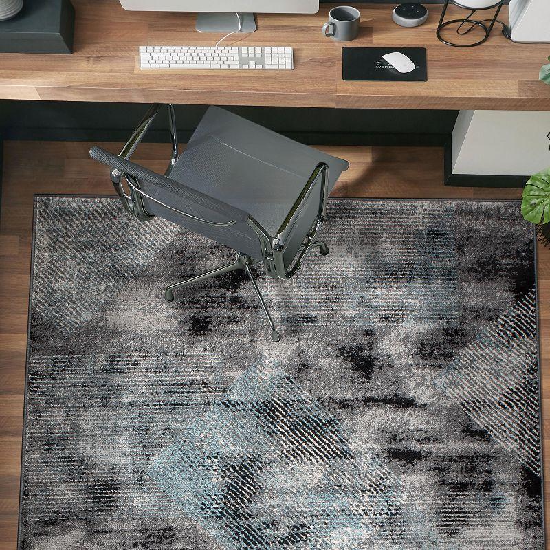 World Rug Gallery Contemporary Distressed Geometric Area Rug