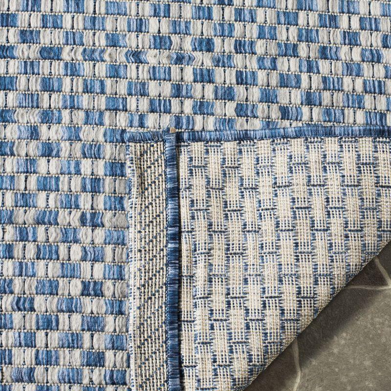 Safavieh Blue and Light Grey Square Outdoor Area Rug