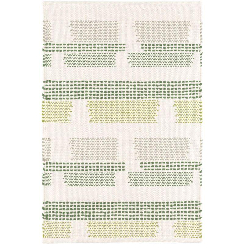 Dash and Albert Rugs Kit Kemp x Annie Selke Tread Lightly Green Handwoven Cotton Rug