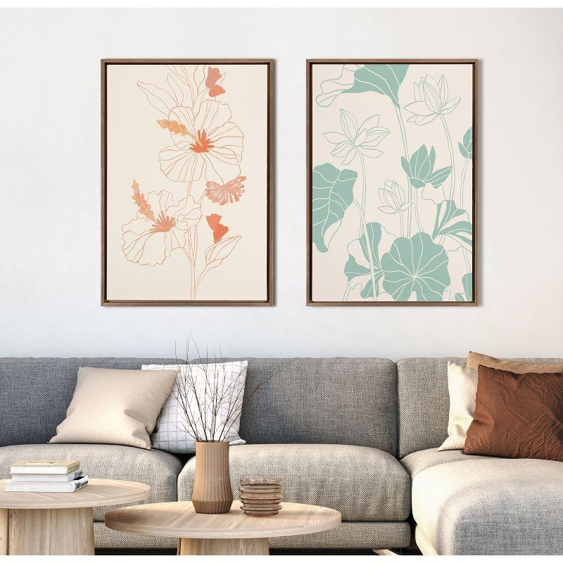 Lotus Garden by Kasey Free - Floater Frame Graphic Art on Canvas