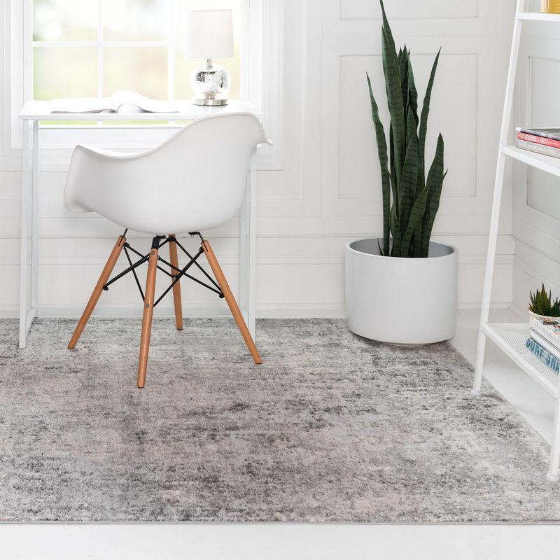 Unique Loom Caspian Collection Area Rug - Baku (9'  x 12' 2" Rectangle Gray/Silver)