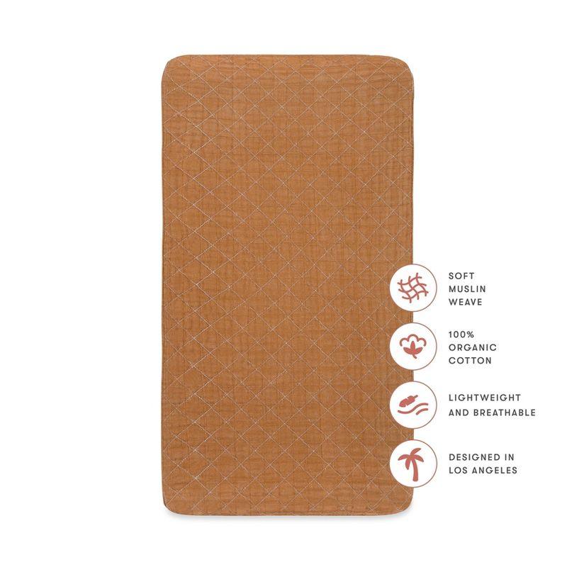 Burnt Sienna Quilted Muslin Changing Pad Cover
