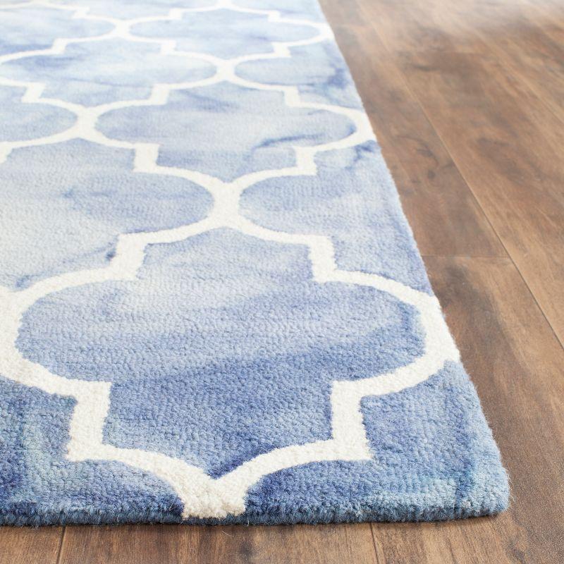 Ornate Blue Floral Hand-Tufted Wool Rug - 30" x 4"