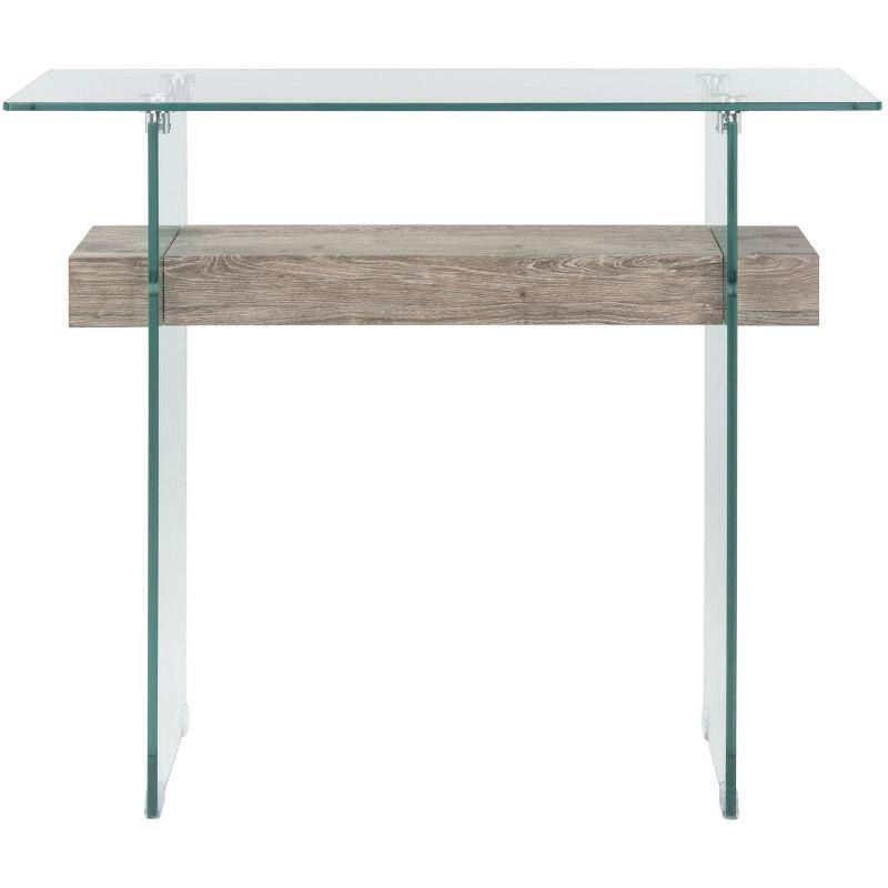 Kayley Console Table - Glass/Grey Oak - Safavieh