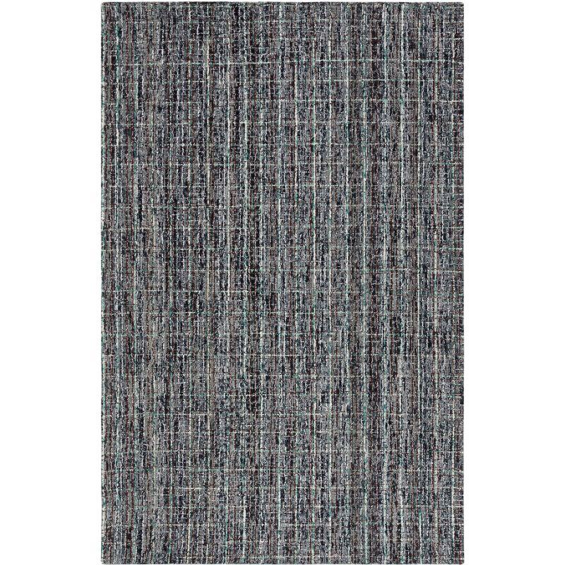 Handmade Abstract Gray Wool Square Area Rug - 4' x 6'