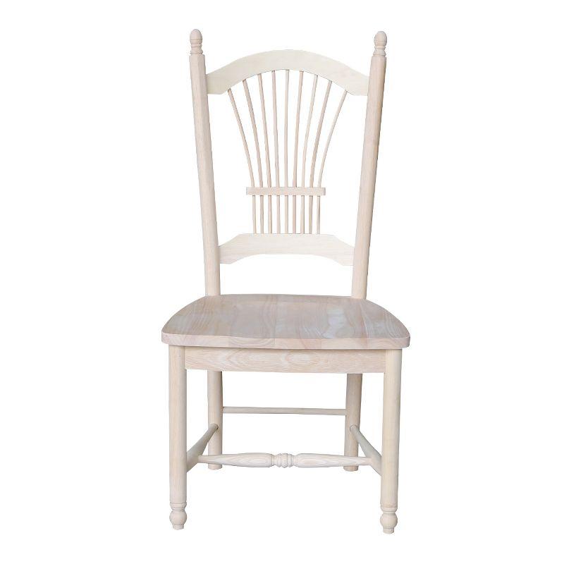 International Concepts Set Of 2 Sheafback Chair Unfinished: Hardwood Frame, Farmhouse Style, 225 lbs Capacity