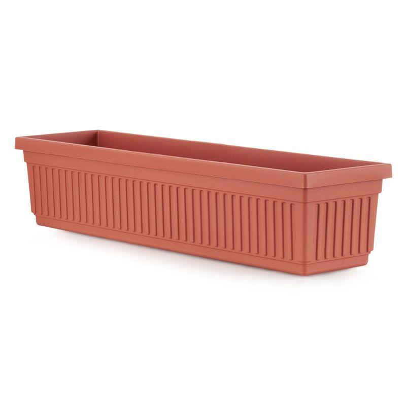 Classic Fluted 30" Venetian Planter in Natural Clay for Outdoor Spaces