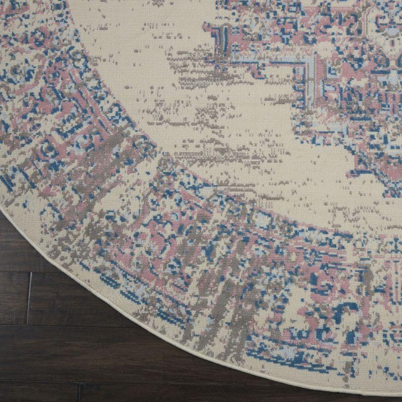 Nourison Grafix GRF14 Ivory/Pink Area Rug 8' x ROUND