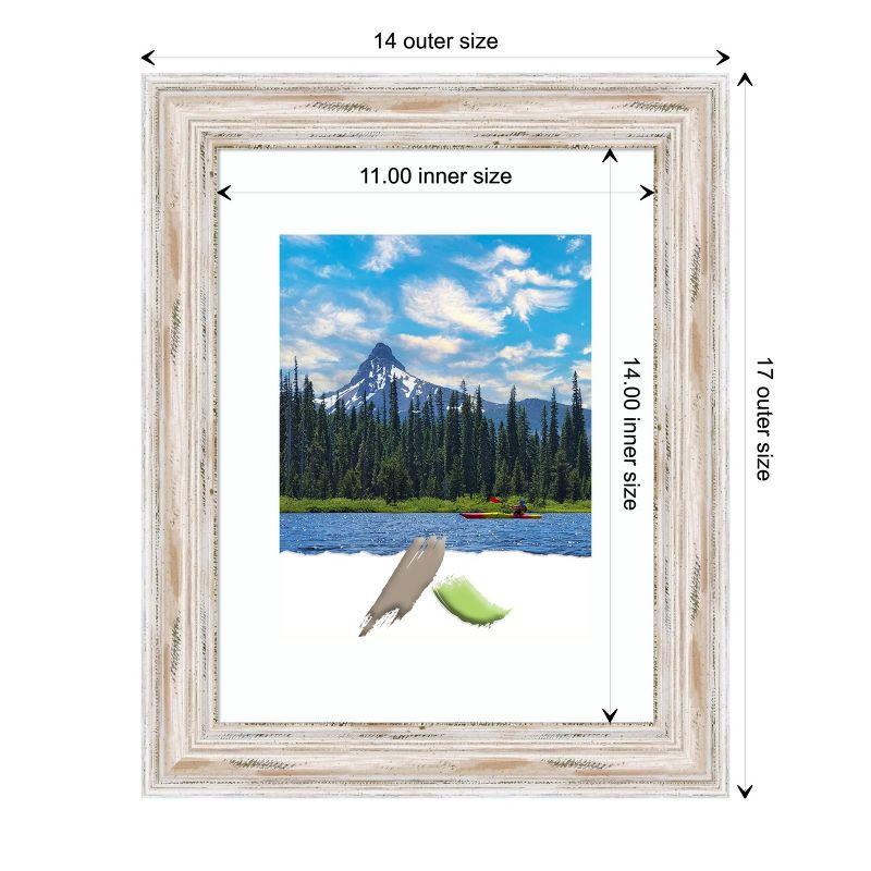 Amanti Art Alexandria White Wash Narrow Wood Picture Frame