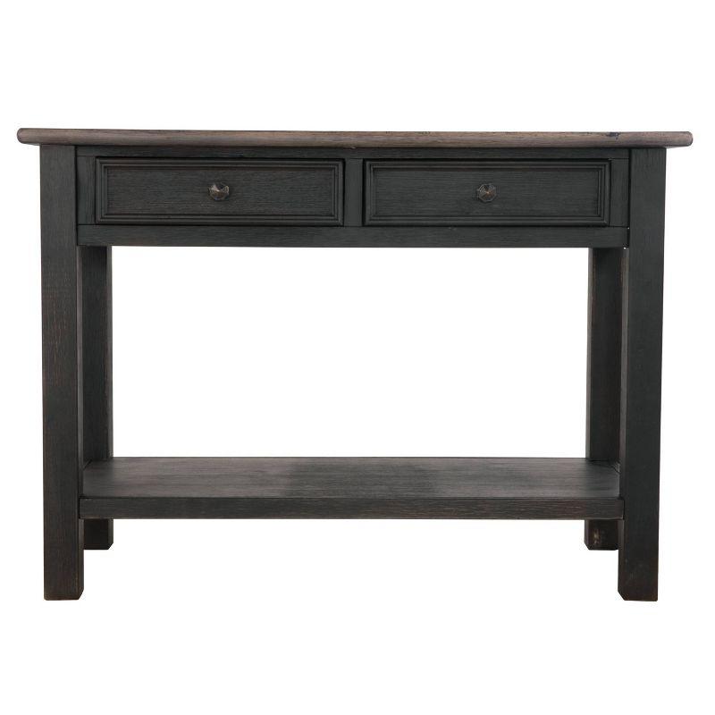 Tyler Creek Sofa/Console Table Grayish Brown/Black - Signature Design by Ashley: Mid-Century Modern with Open Shelf, Storage Drawer