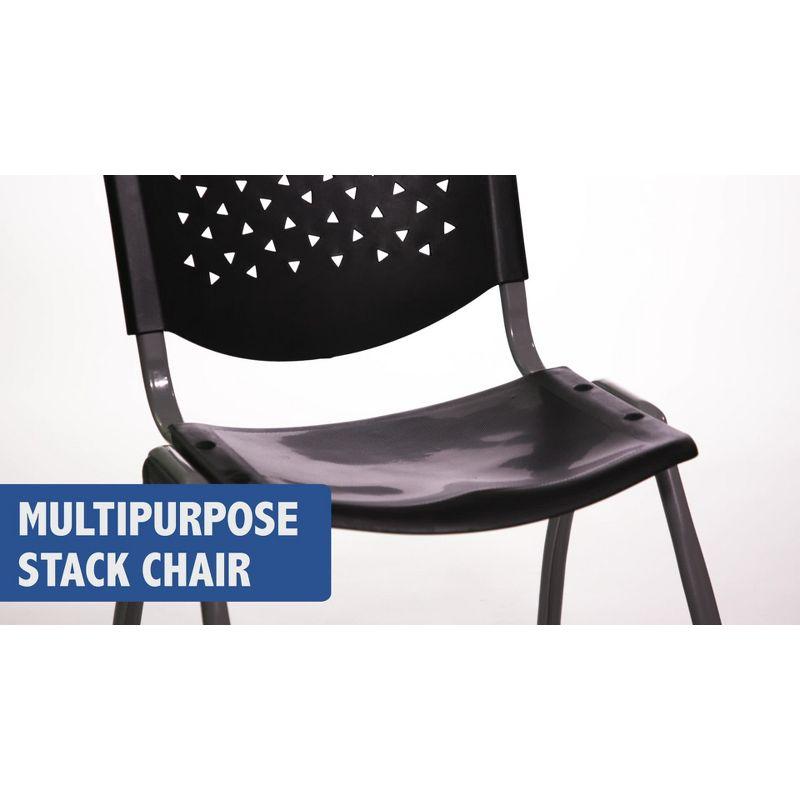 Flash Furniture Memphis 880 lb. Capacity Plastic Stack Chair with Powder Coated Frame