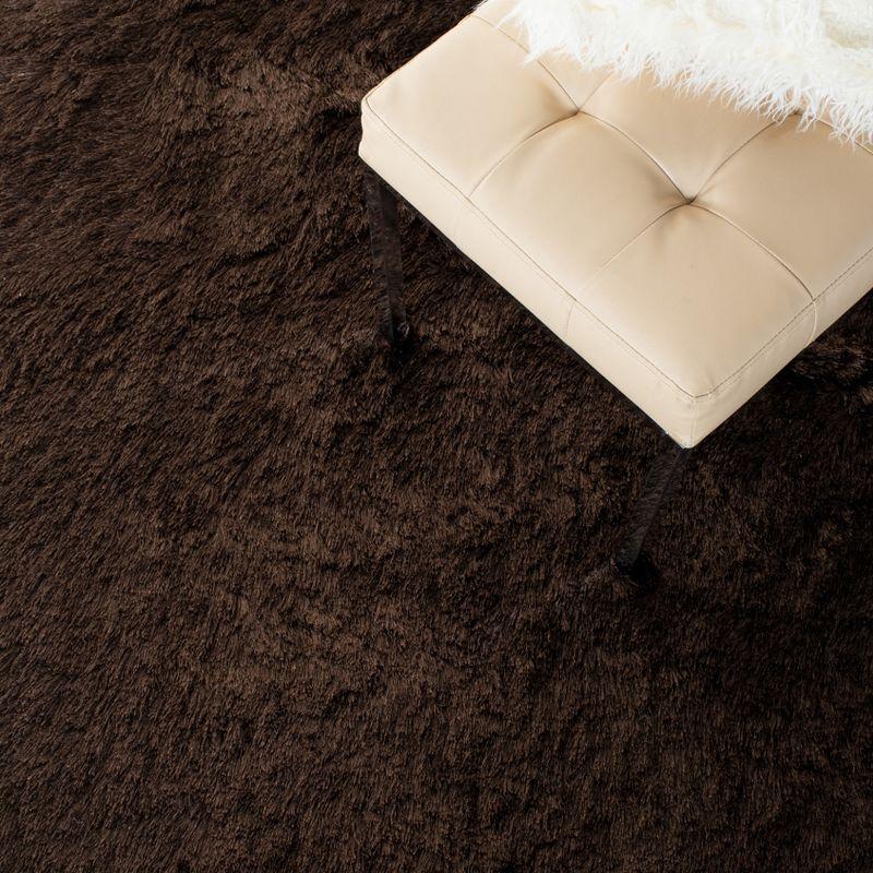 Paris Shag SG511 Hand Tufted Indoor Area Rug - Chocolate - 5'x5' Square - Safavieh
