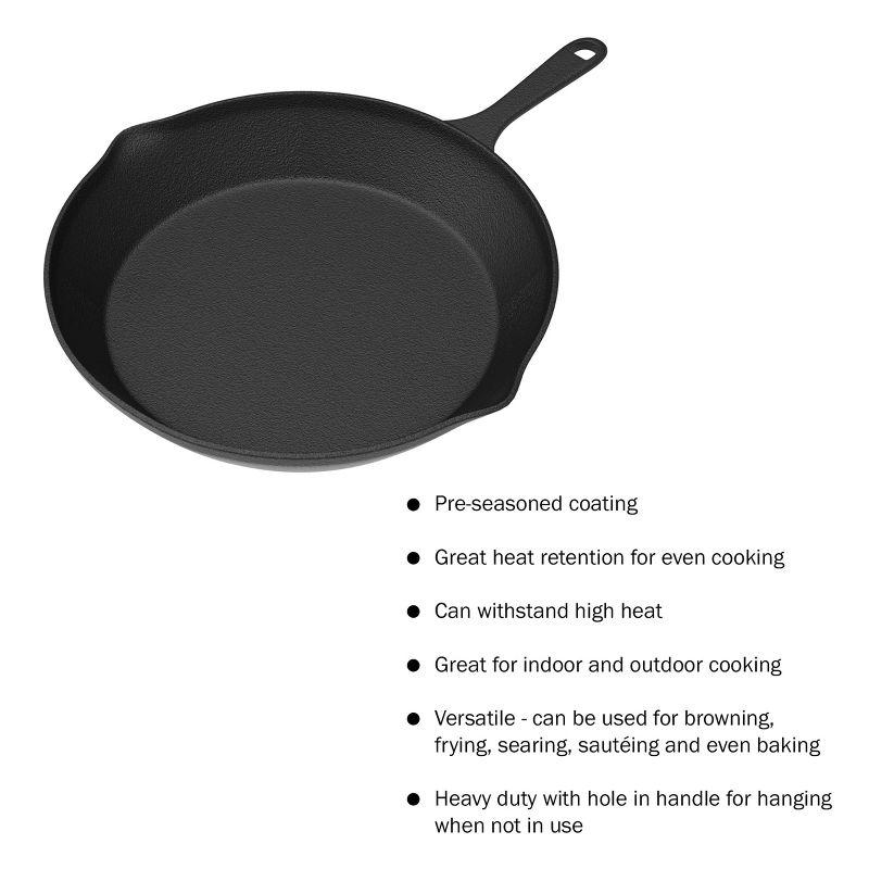 Hastings Home Nonstick Cast Iron Frying Pan Set - 3 Skillets