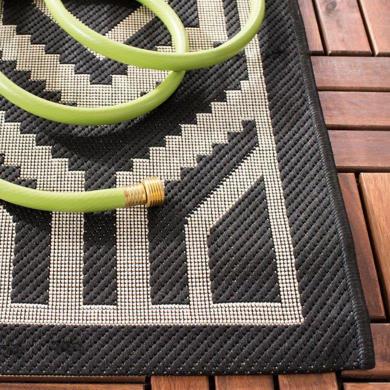 Courtyard CY6902 Power Loomed Indoor and Outdoor Runner Rug - Black/Beige - 2'3"x6'7" - Safavieh