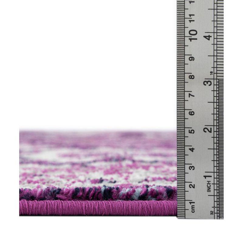 Unique Loom Penrose Collection Area Rug - Krystle (6' 1" Round Purple/Ivory)