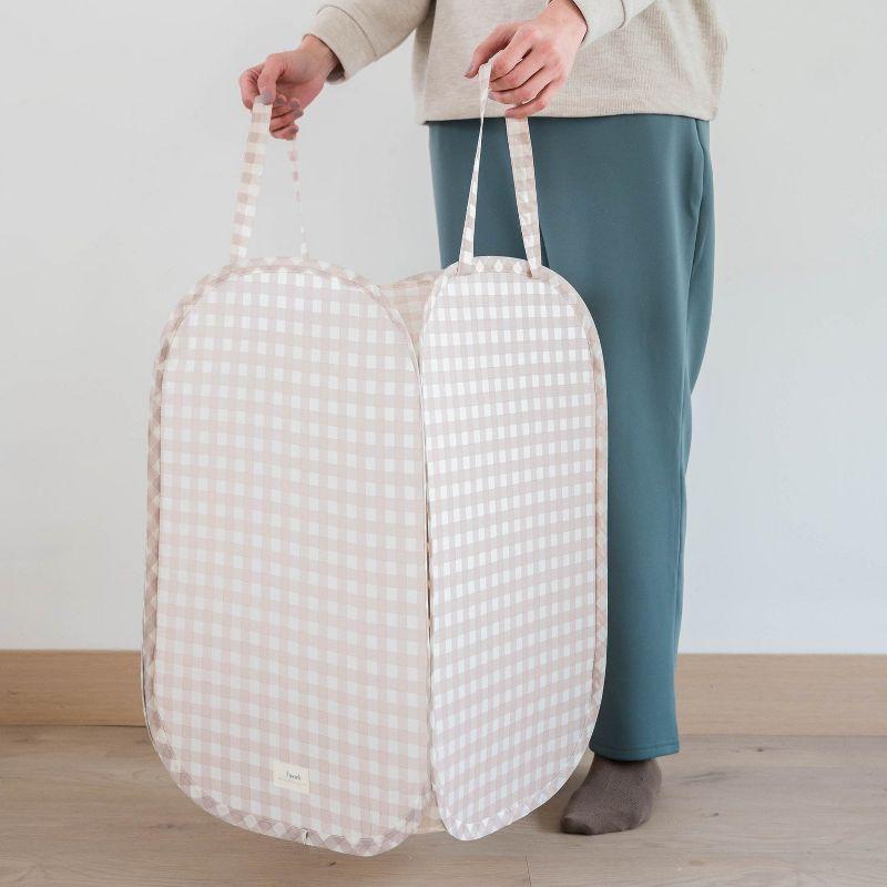 3 Sprouts Baby & Kids Recycled Fabric Pop-up Laundry Hamper - Gingham Beige