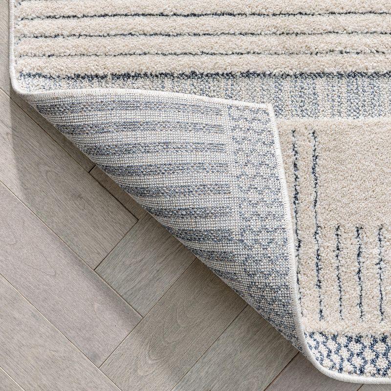 Well Woven Brer Light Blue Abstract Geometric (5'3" x 7'3") Area Rug