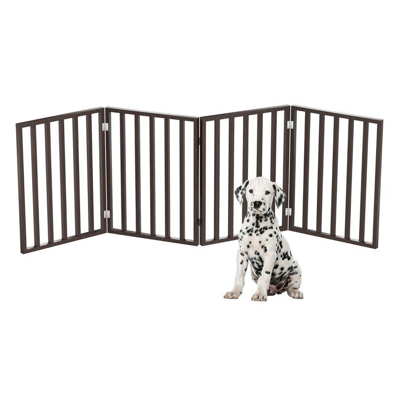 Pet Adobe 4-Panel Indoor Foldable Pet Gate, Black